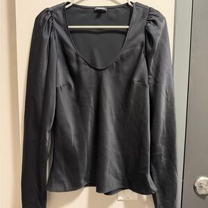 Express Black Satin Blouse